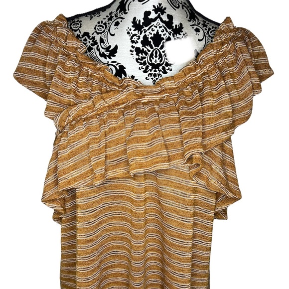 Maurice’s Ruffled Stripe Criss Cross Top Size XL - Picture 2 of 7